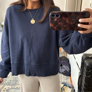 Aerie Navy Blue Knit Crewneck